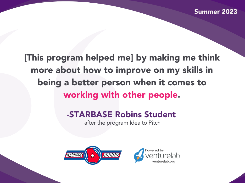 VentureLab Starbase Robins student testimonial