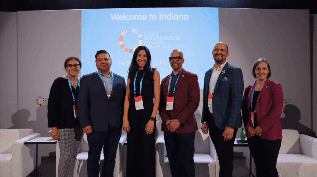 Group of 4 panelists for Global Entrepreneurship Congress 2025: Youth Entrepreneurship Strategies