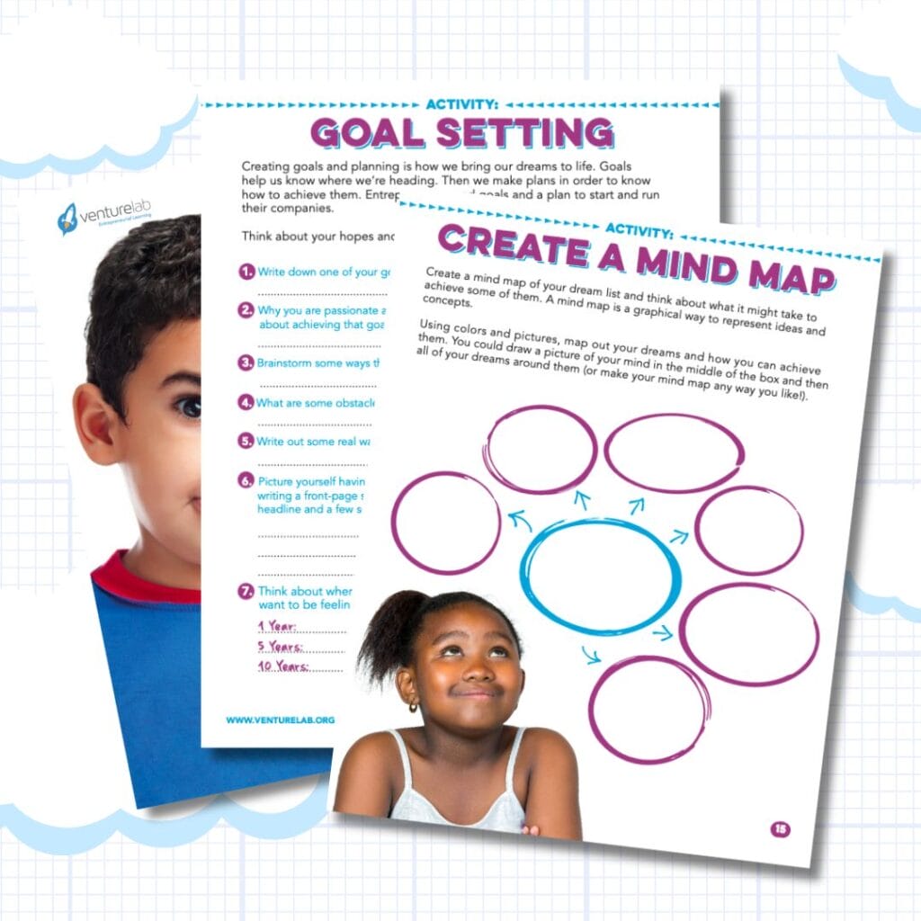 Goal Setting and Mind Mapping for younger students thumbnail of workbook pages